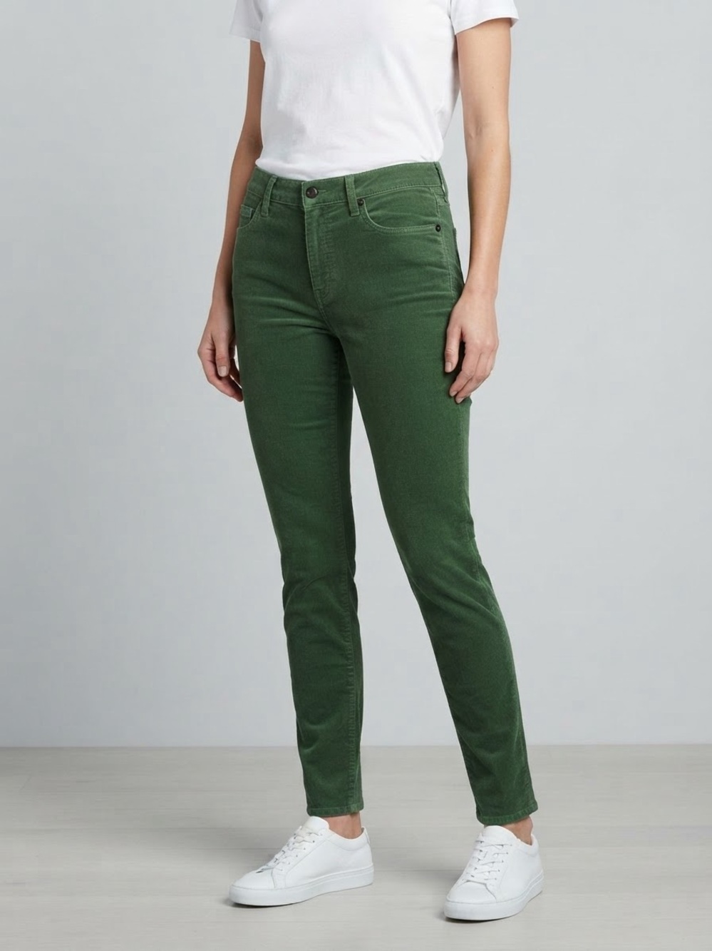 J. McLaughlin Dark Green High-Rise Slim Jeans